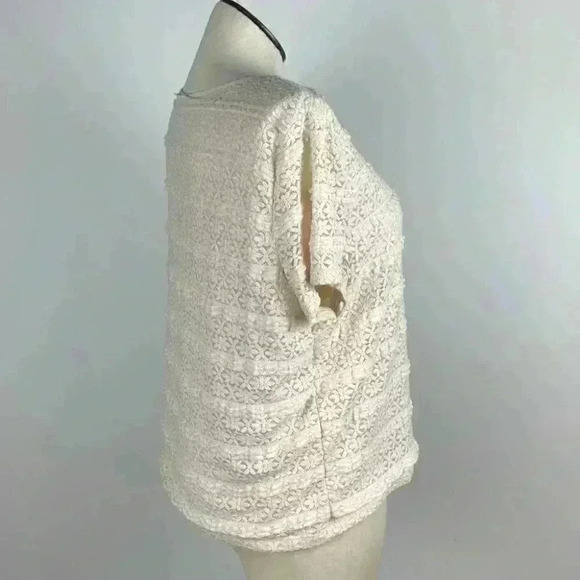 Alfred Dunner Womens top size XL cream floral eyelet - Picture 3 of 8